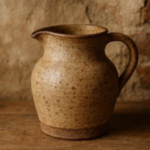 10 Ceramic Vase with Pouring Lip and Handle for Rustic Kitchen Decor