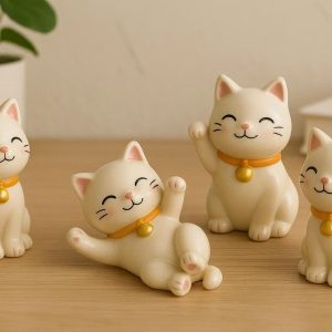 26 Ceramic Cat Figurine Set Cute Animal Decor for Home Office