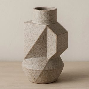 3 Modern Geometric Ceramic Vase with Textured Glaze Home Decor